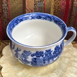 Vintage Blue and White Porcelain chamber pot
